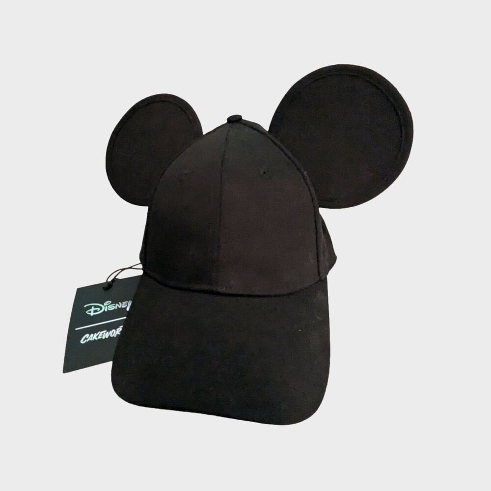 Disney Cakeworthy Hat Cap Mickey Mouse Ear Baseball Dad Black Adjustable NWT